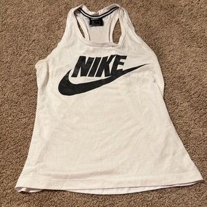 Nike Women's White Tank Top with Black Logo